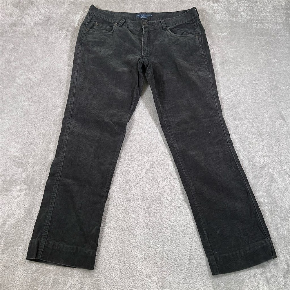 Ralph Lauren‎ Women's Chino Corduroy Pants Black Size 12 Casual